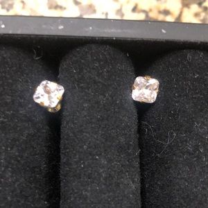 Cubic Zirconia Post/Stud Pierced Earrings In Princess Cut From Off Saks 5th Ave.